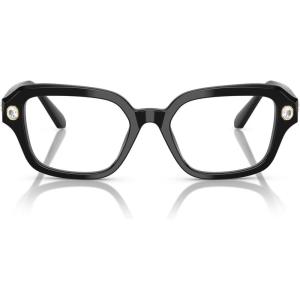 Swarovski womens Sk2039 Square Prescription Eyewear Frames(Black/Demo Lens)