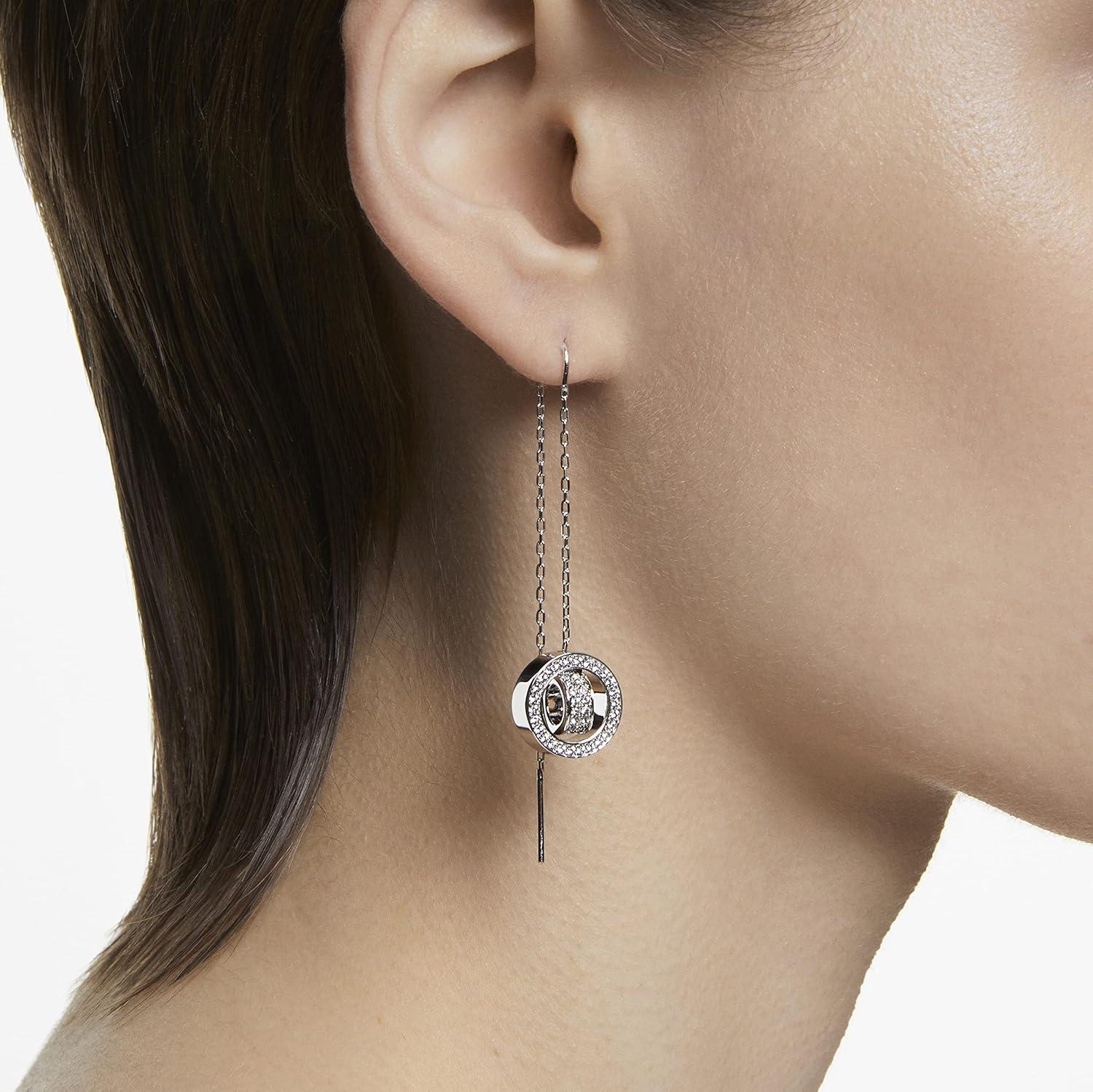 imageSwarovski Hollow Collection Drop EarringsRhodium