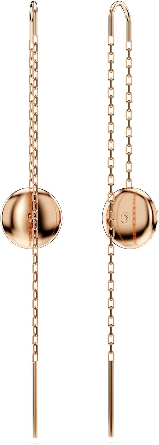 imageSwarovski Meteora Earrings Collection Meteor Inspired Design with Snow Pav of Clear Round CrystalsRose Gold Drop Earrings