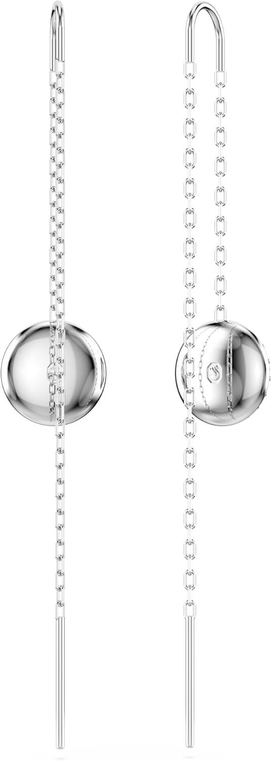 imageSwarovski Meteora Earrings Collection Meteor Inspired Design with Snow Pav of Clear Round CrystalsSilver Drop Earrings