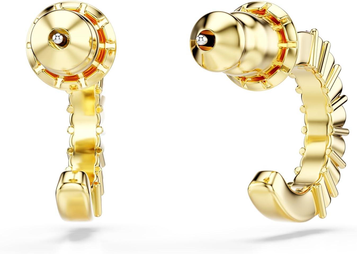 imageSwarovski Mini Hoop hoop earrings Round cut Pink Goldtone finish