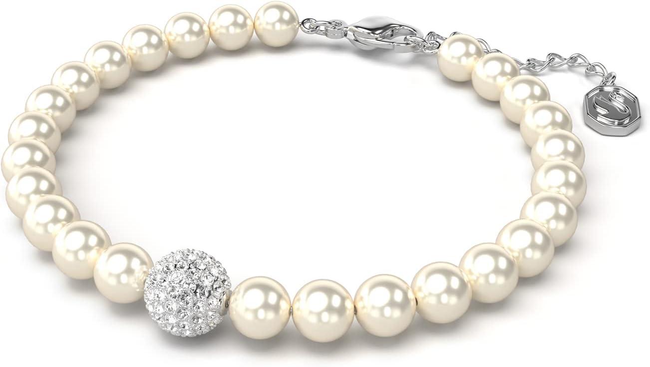 imageSwarovski Remix Strand Bracelet Crystal Pearls and PavSet Sphere in a Rhodium Finished Setting Part of the Remix Collection