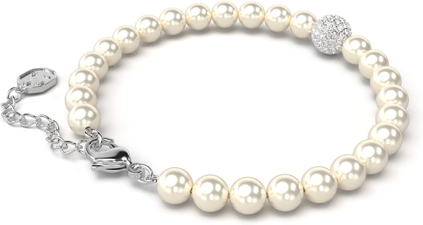 imageSwarovski Remix Strand Bracelet Crystal Pearls and PavSet Sphere in a Rhodium Finished Setting Part of the Remix Collection
