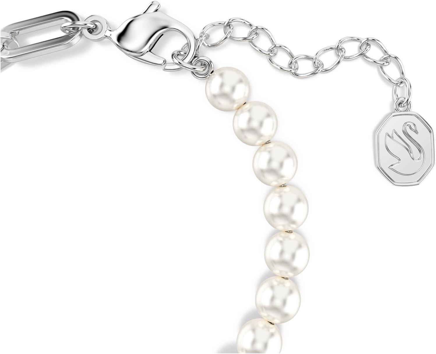 imageSwarovski Swan bracelet Crystal pearl Swan Black Rhodium finish