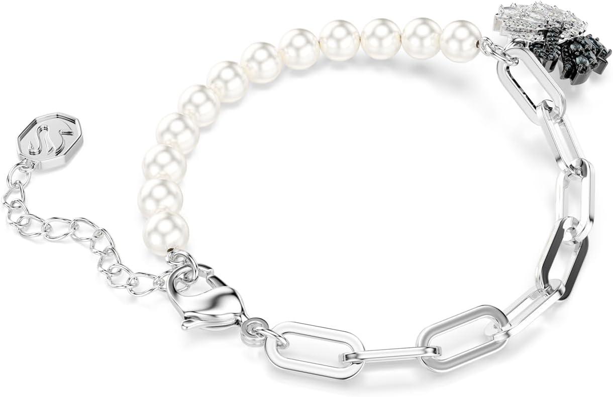 imageSwarovski Swan bracelet Crystal pearl Swan Black Rhodium finish