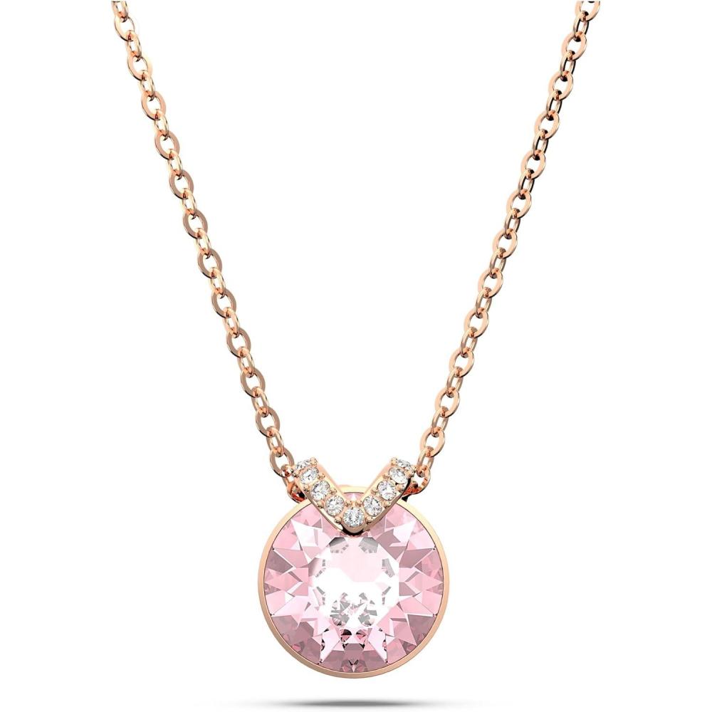 imageSwarovski Birthstone Pendant Necklace Collection SquareCut Stone and Crystals Rhodium FinishRose Gold Tone