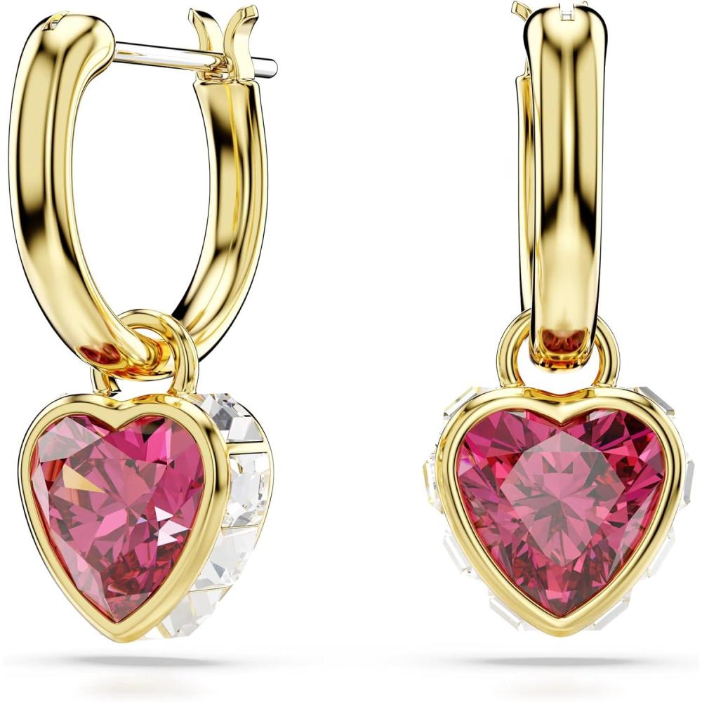 imageSwarovski Chroma Ring with Octagon Cut Reversible Green Crystal in a GoldTone Finish Part of the Swarovski Chroma CollectionHeart Earring