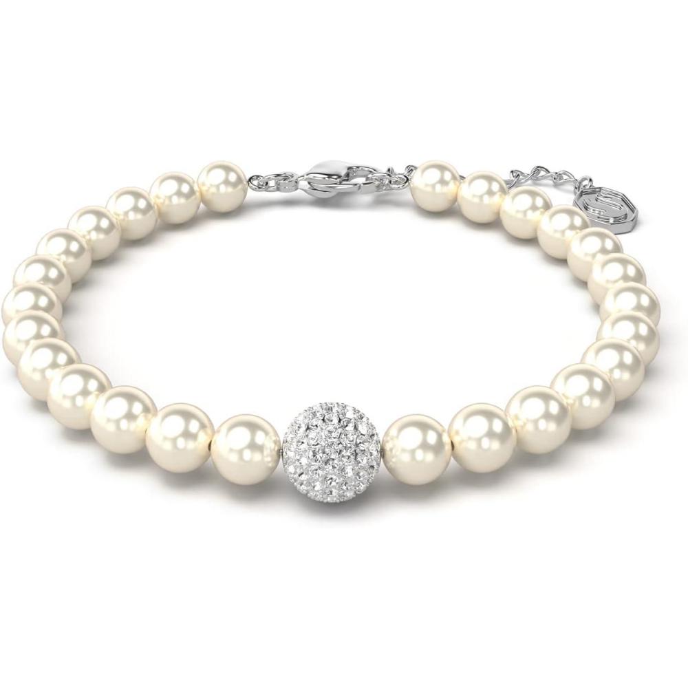 imageSwarovski Remix Strand Bracelet Crystal Pearls and PavSet Sphere in a Rhodium Finished Setting Part of the Remix Collection