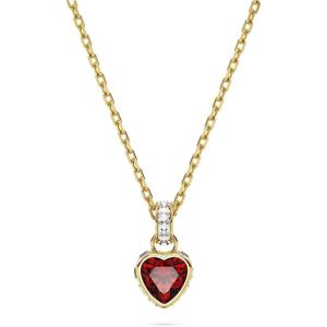 Swarovski Chroma Crystal Earring Collection, Gold Tone Finish Setting(Red Crystal Heart Shaped)