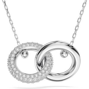 Swarovski Dextera Pendant Necklace with Interlocking Loop and Clear Crystals(White)