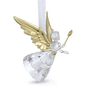 Swarovski Holiday Magic Angel Ornament, Clear Crystals and Gold-Tone Finished Accents, Hanging Decoration, Part of The Swarovski Holiday Magic Collection