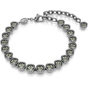 Swarovski Imber Tennis bracelet Round cut, Black, Ruthenium plated