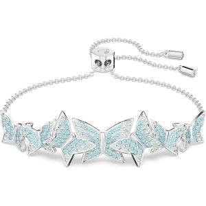 Swarovski Lilia Butterfly Necklace, Earrings, and Bracelet Crystal Jewelry Collection, Blue Crystals in a Rhodium Tone Finished Setting(Bracelet)