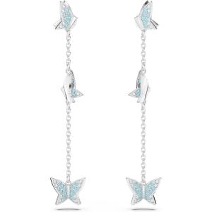Swarovski Lilia Butterfly Necklace, Earrings, and Bracelet Crystal Jewelry Collection, Blue Crystals in a Rhodium Tone Finished Setting(Drop Earrings)