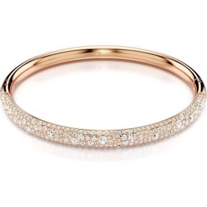 Swarovski Meteora Bangle, Snow Pave, Clear Crystals on Rose Gold-tone Finished Metal(Medium)