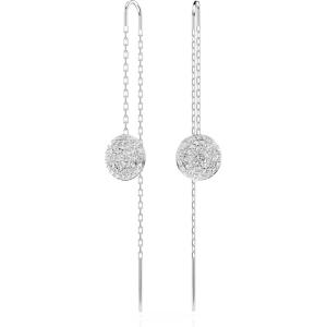 Swarovski Meteora Earrings Collection, Meteor Inspired Design with Snow Pavé of Clear Round Crystals(Silver Drop Earrings)