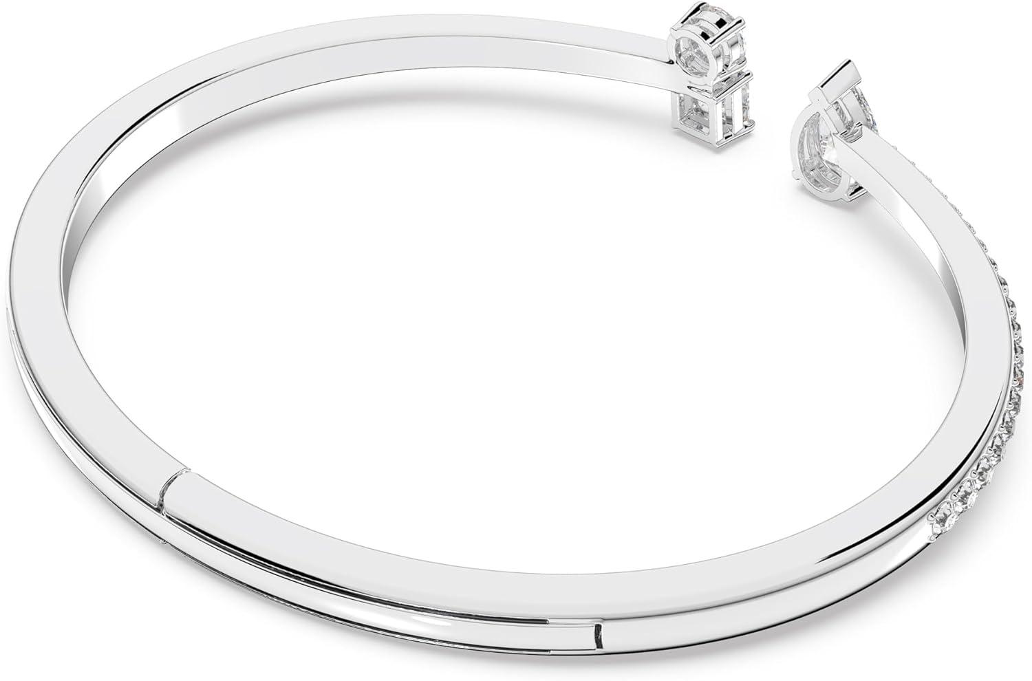 imageSwarovski Attract Cuff Bracelet Jewelry Collection Rhodium Tone Finish Clear CrystalsLarge