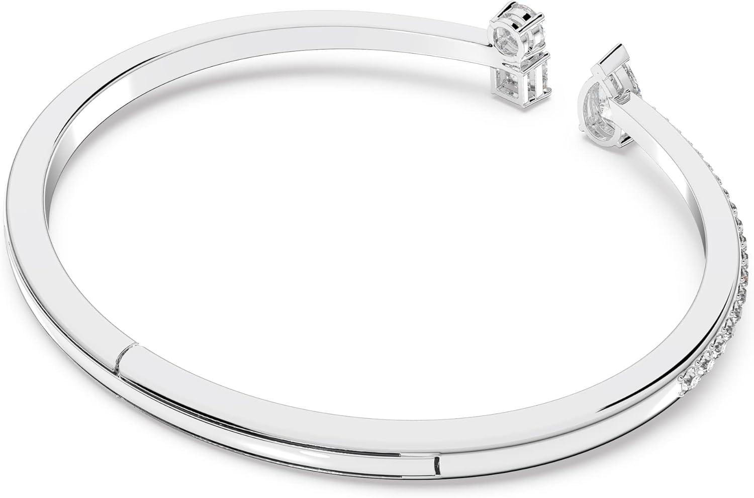 imageSwarovski Attract Cuff Bracelet Jewelry Collection Rhodium Tone Finish Clear CrystalsSmall