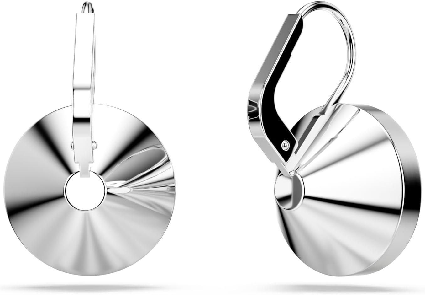 imageSwarovski Bella Drop Earrings Round Cut Crystal Lever Back ClosureGreen Crystal