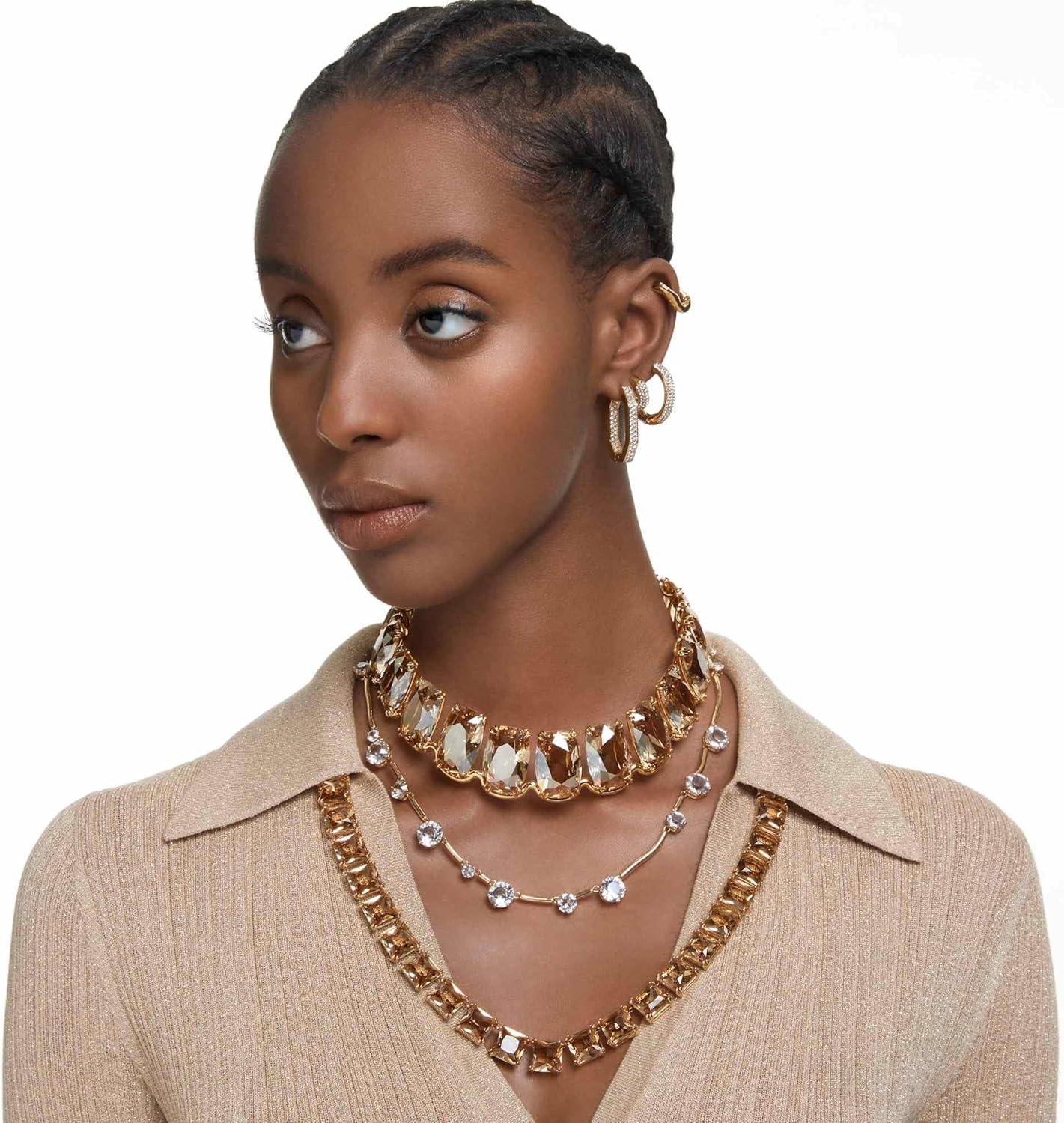 imageSwarovski Dextera Hoop Earrings with White Swarovski Crystals in Pav on Rose GoldTone Plated Setting Part of the Swarovski Dextera Collection