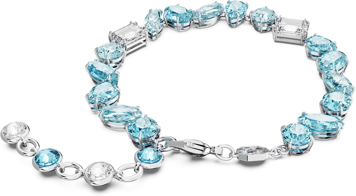 imageSwarovski Gema Soft Bracelet Blue Crystals Mixed Cuts on Rhodium Finished Band Part of the Swarovski Gema Collection