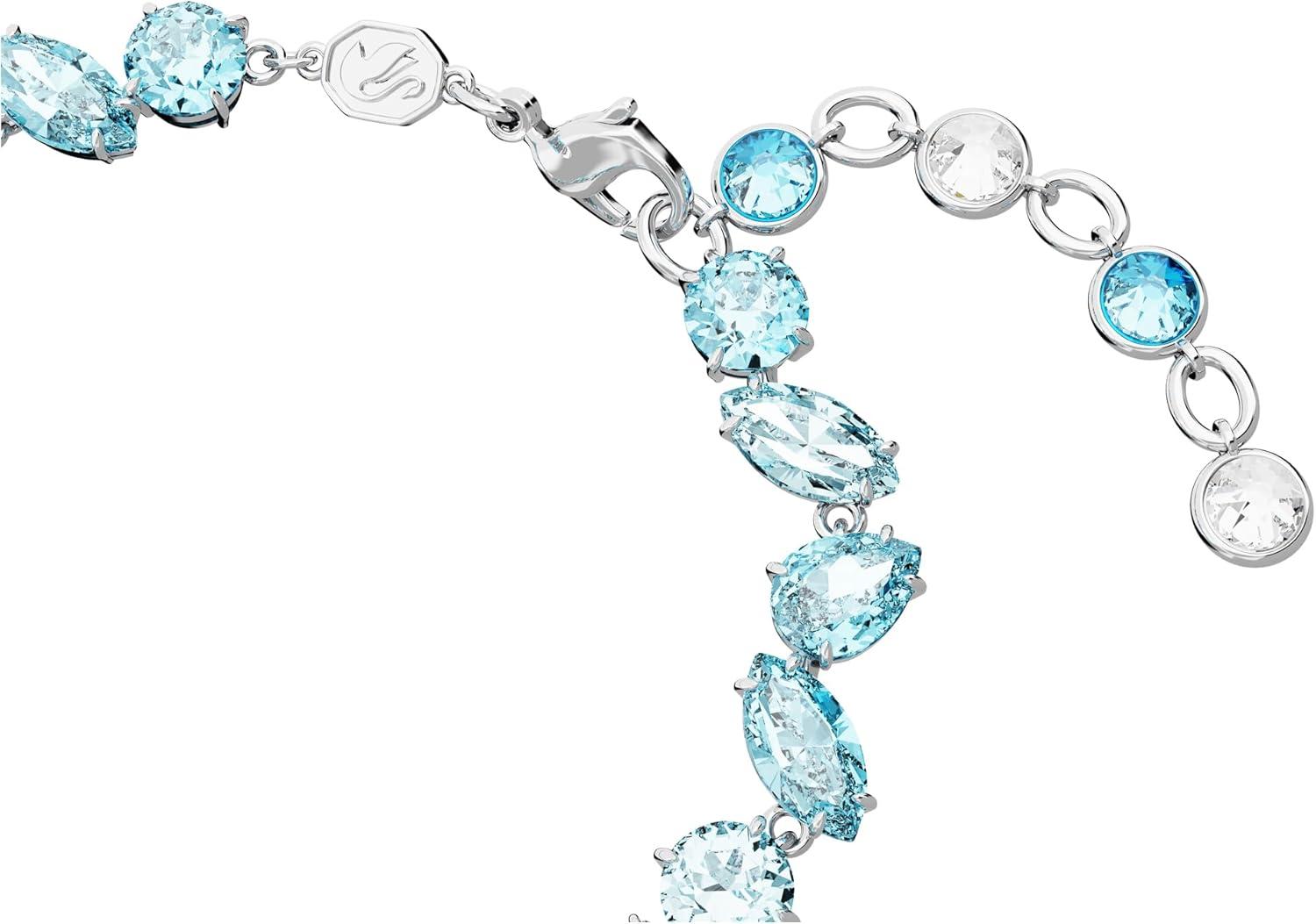 imageSwarovski Gema Soft Bracelet Blue Crystals Mixed Cuts on Rhodium Finished Band Part of the Swarovski Gema Collection