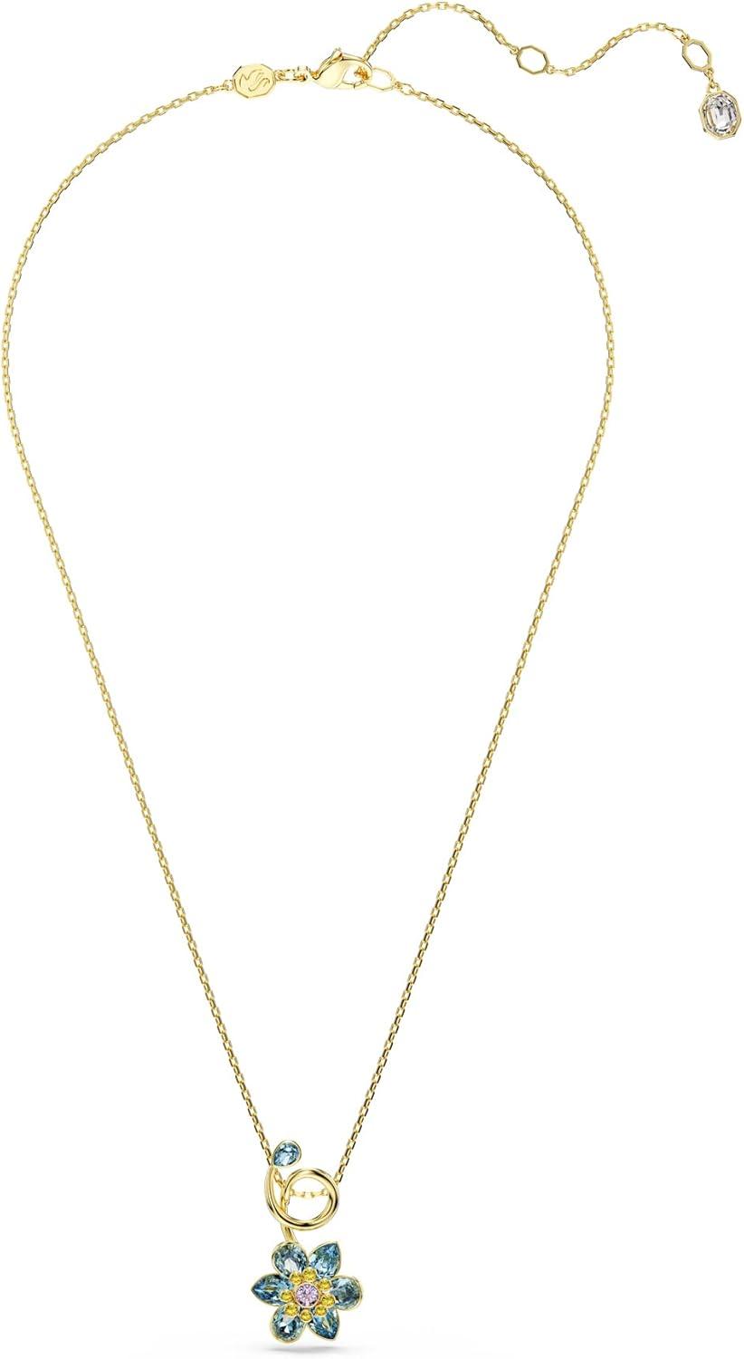 imageSwarovski Idyllia Pendant Mixed cuts Flower Blue GoldTone Finish