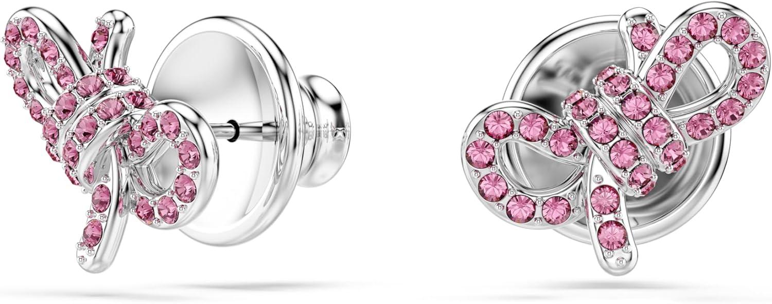 imageSwarovski Lifelong Bow stud earrings Bow Pink Rhodium Finish