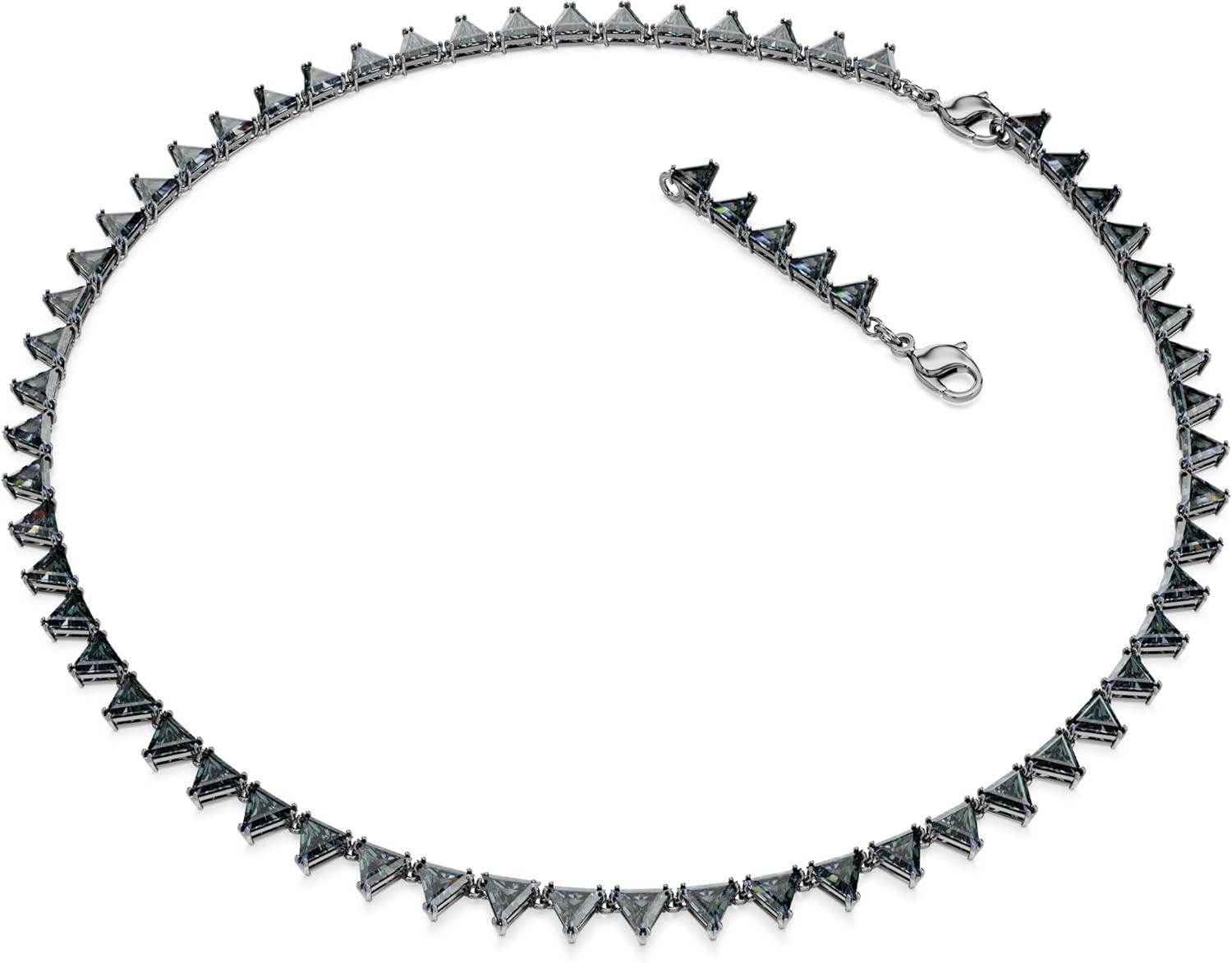 imageSwarovski Matrix Crystal Necklace Collection Pink Yellow and Clear CrystalsGray Crystals with Ruthenium Finish