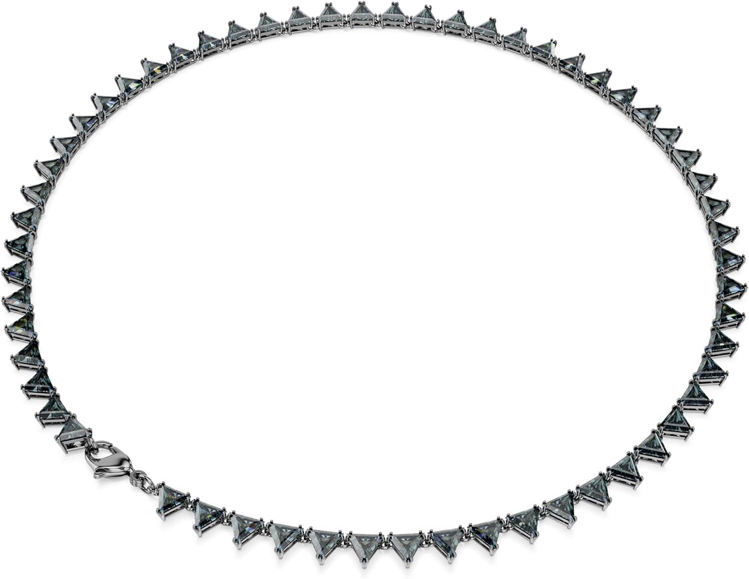 imageSwarovski Matrix Crystal Necklace Collection Pink Yellow and Clear CrystalsGray Crystals with Ruthenium Finish