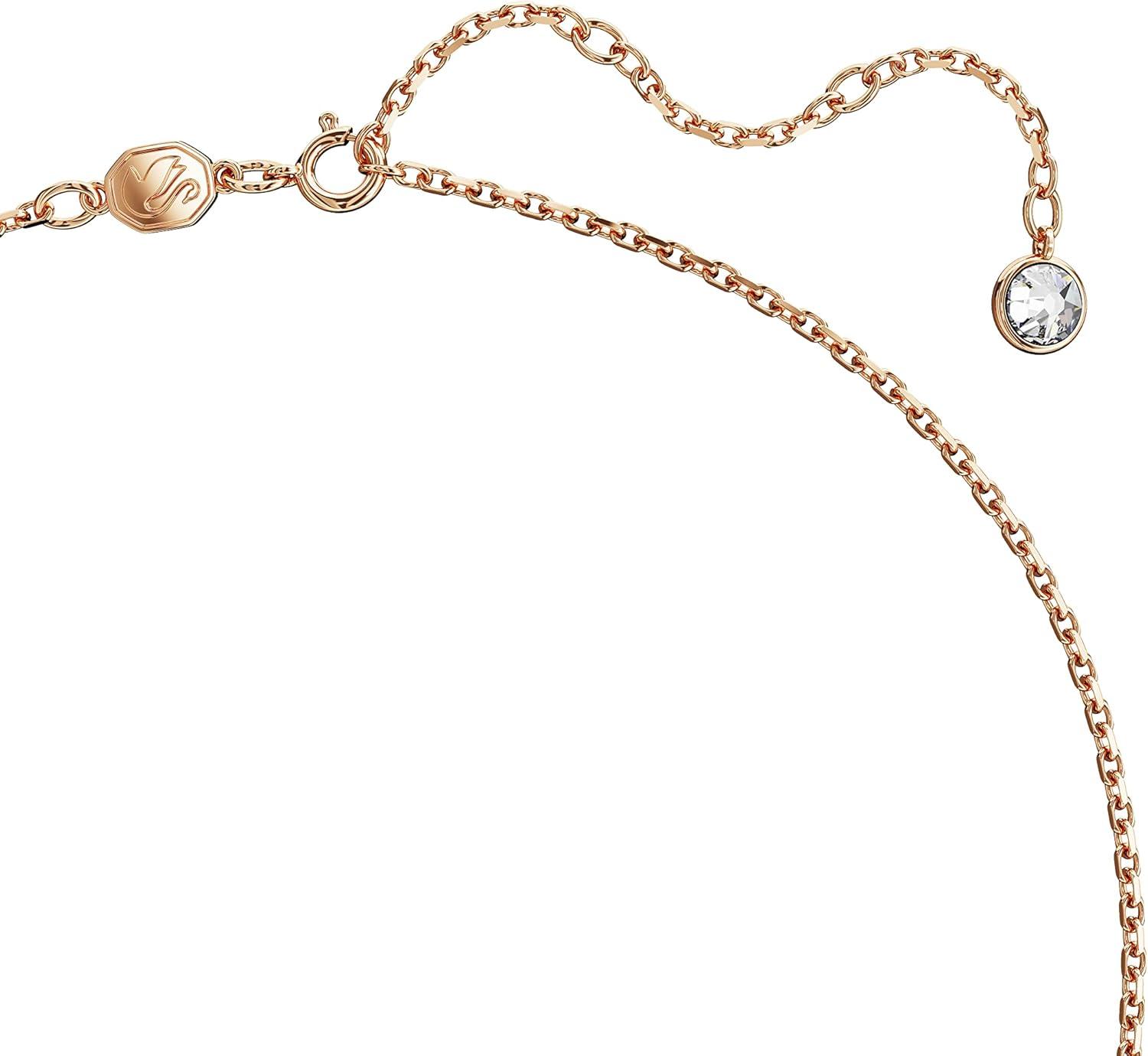 imageSwarovski Swan Pendant Necklace with Pink Crystal Pav on rosegold tone Plated Chain Part of the Iconic Swan Collection
