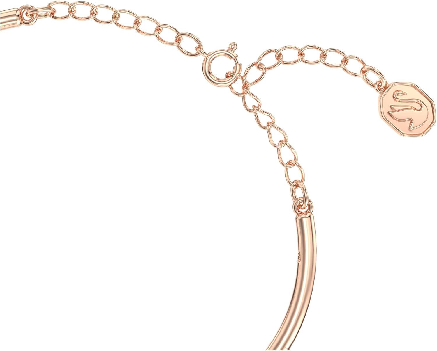 imageSwarovski Volta Necklace Earrings and Bracelets Jewelry Collection BowInspired Pink and Clear Crystals with RoseGold Tone FinishBangle