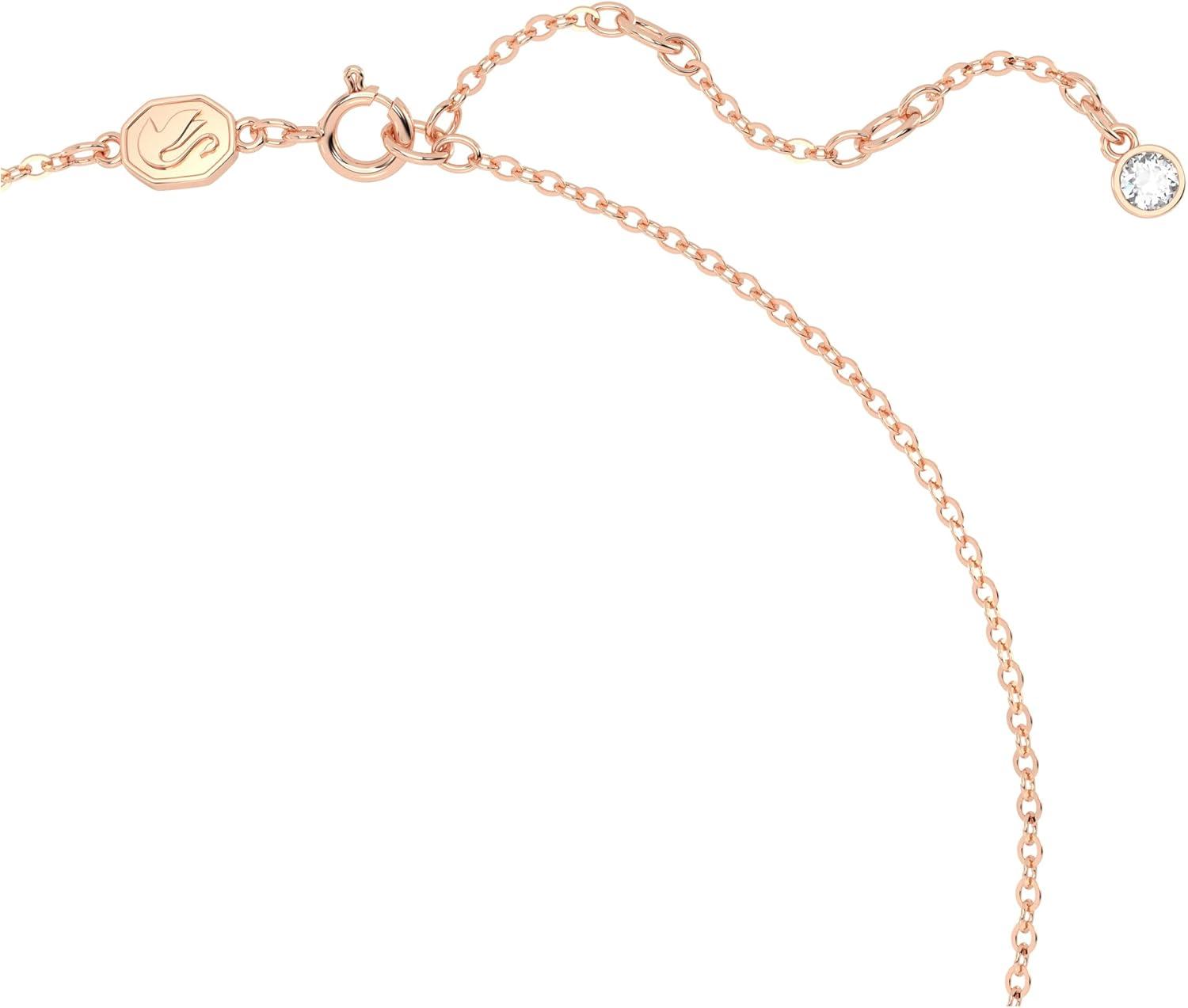 imageSwarovski Volta Necklace Earrings and Bracelets Jewelry Collection BowInspired Pink and Clear Crystals with RoseGold Tone FinishY Pendant Necklace