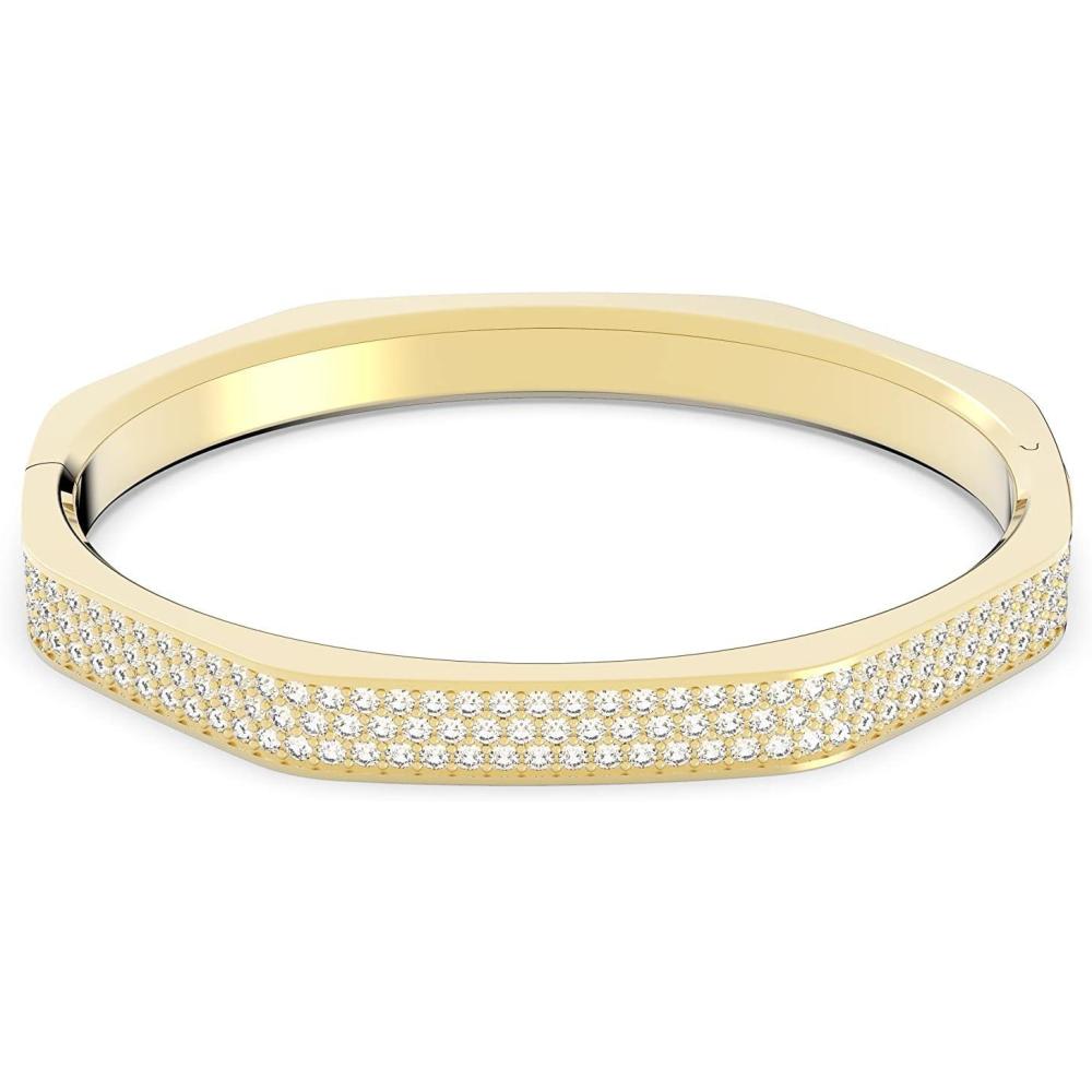 imageSwarovski Dextera Crystal Bangle Bracelet Jewelry Collection Gold Tone FinishExtra Large