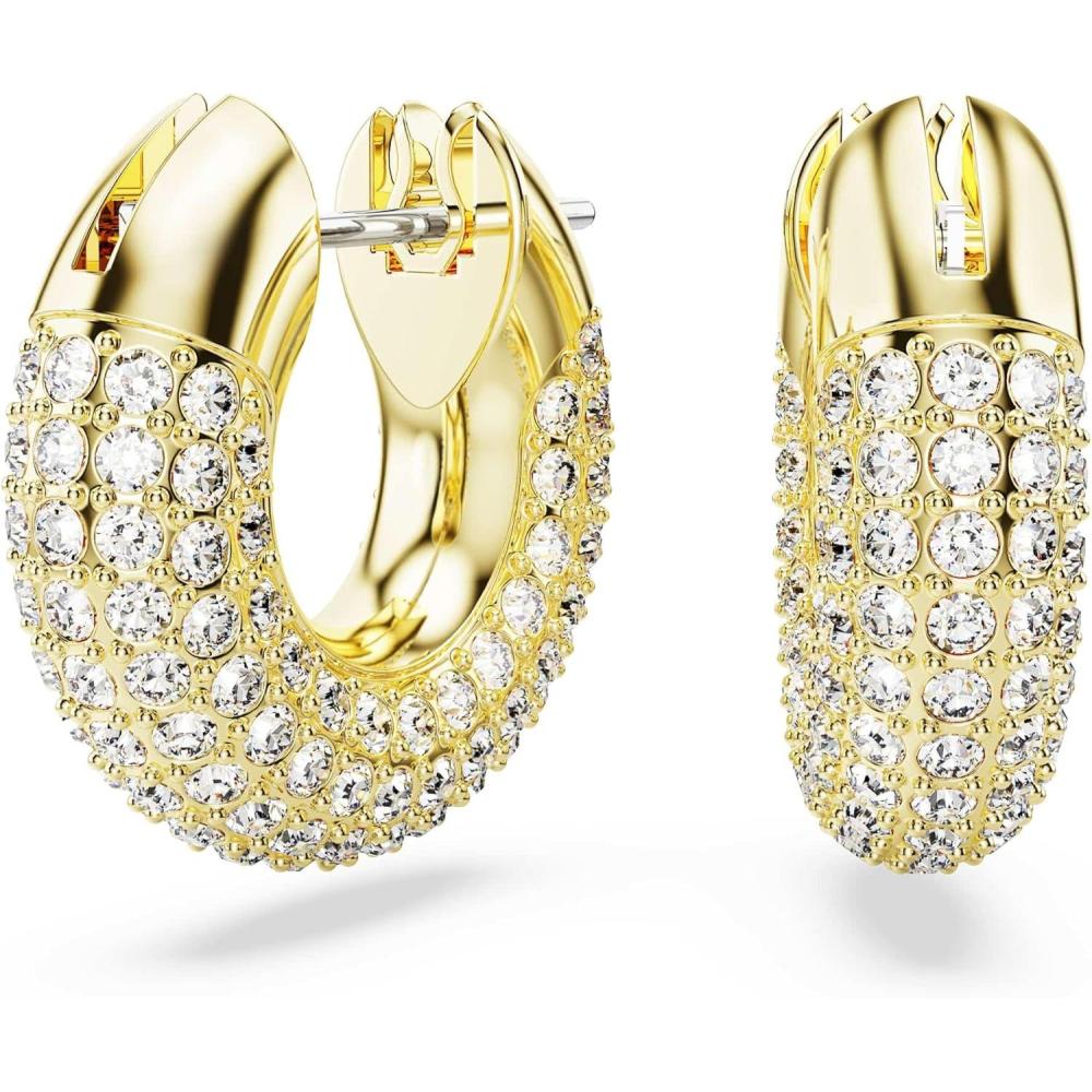 imageSwarovski Dextera Hoop Earrings Pav White Goldtone Finish