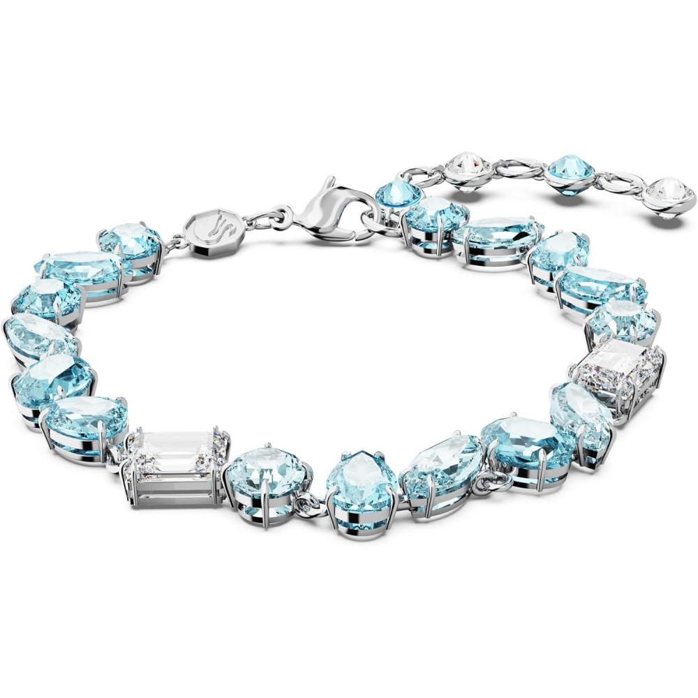 imageSwarovski Gema Soft Bracelet Blue Crystals Mixed Cuts on Rhodium Finished Band Part of the Swarovski Gema Collection