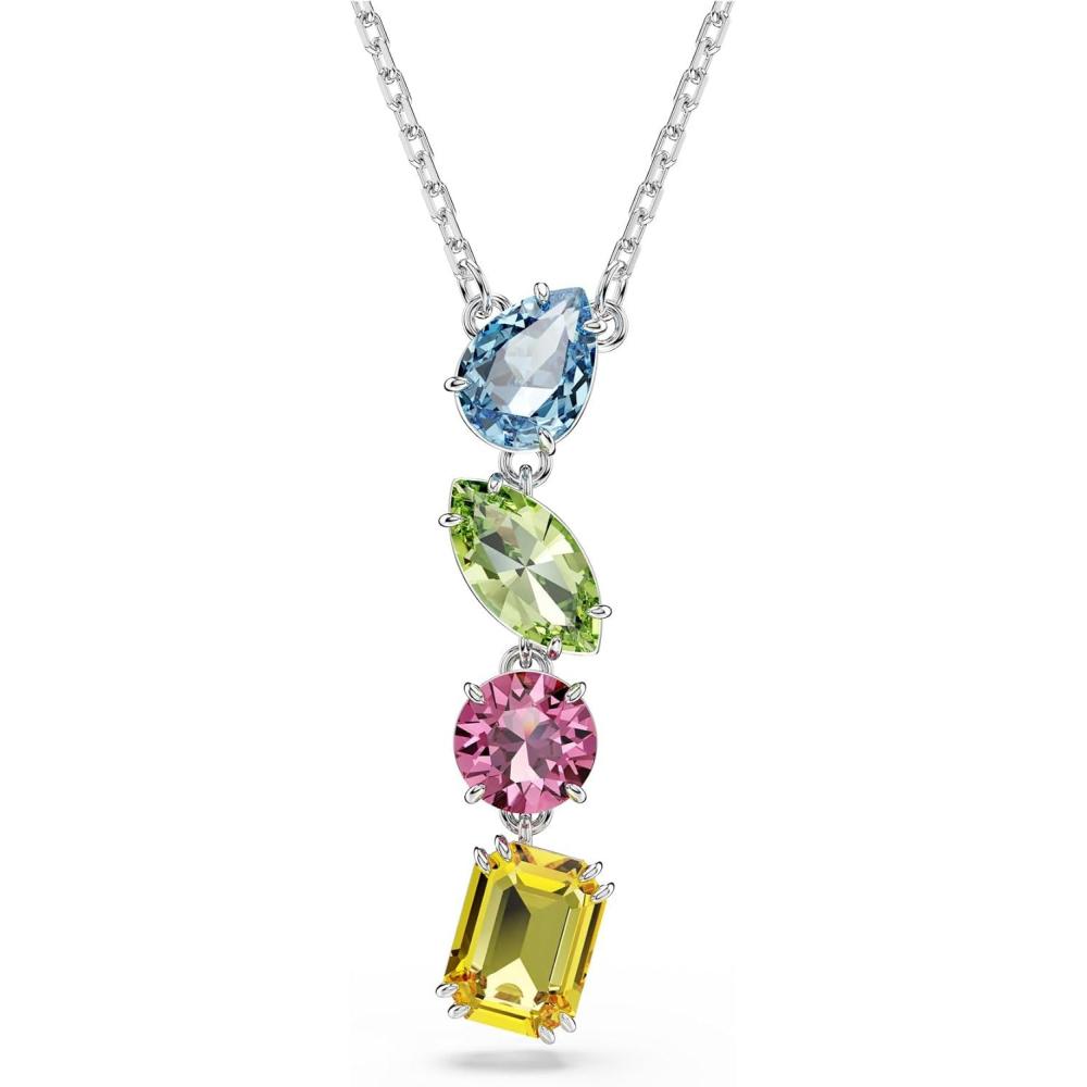 imageSwarovski Gema Y Pendant Mixed Cuts Multicolored Rhodium Finished