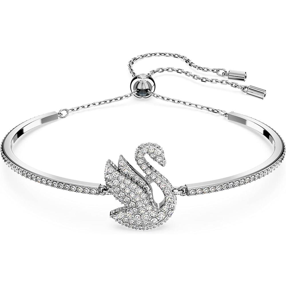 imageSwarovski Iconic Swan Crystal Necklace Earrings Bracelet Jewelry Collection Clear Crystals on a Rhodium Tone FinishBracelet