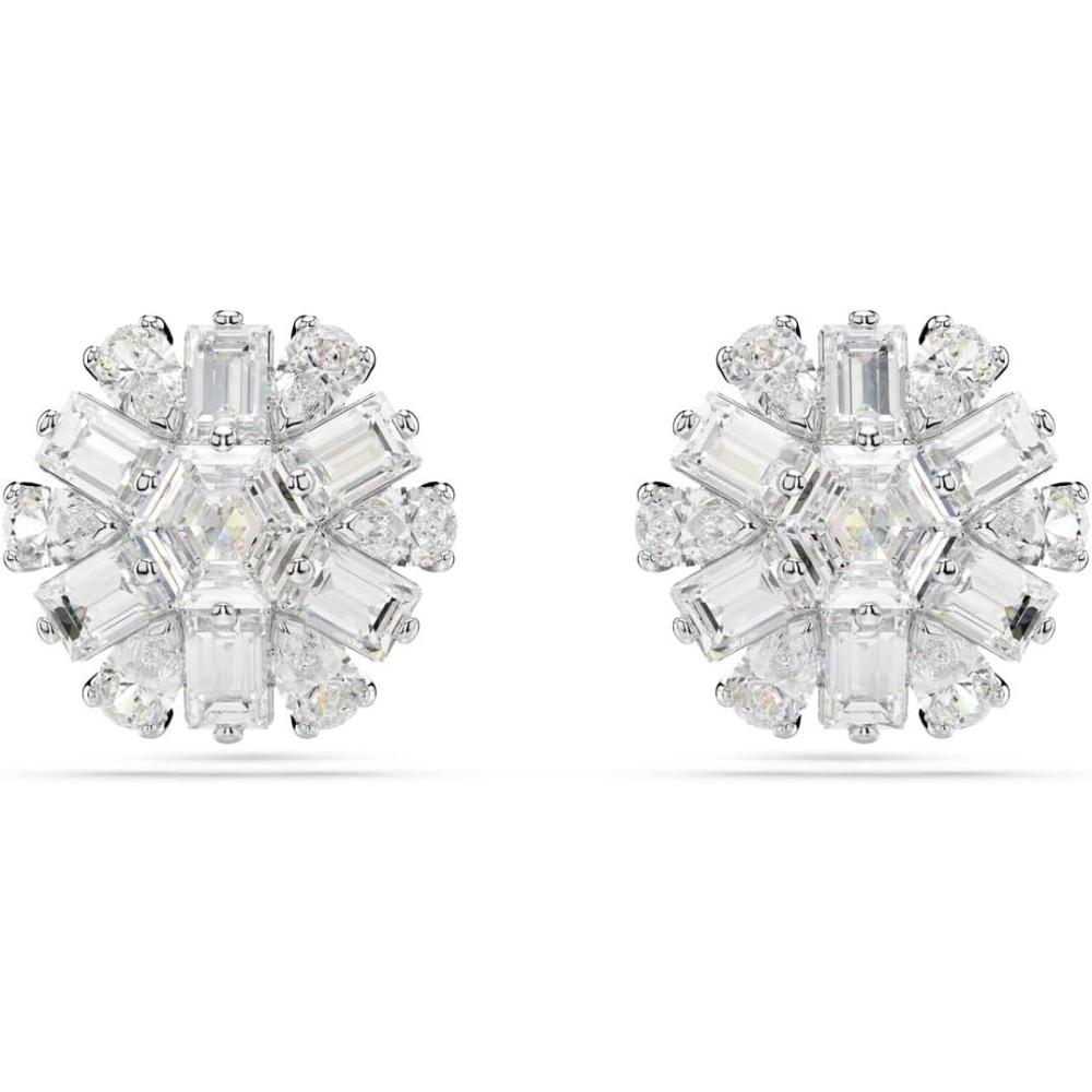 imageSwarovski Idyllia Stud Earrings Mixed Cuts Snowflake Clear Rhodium Finished