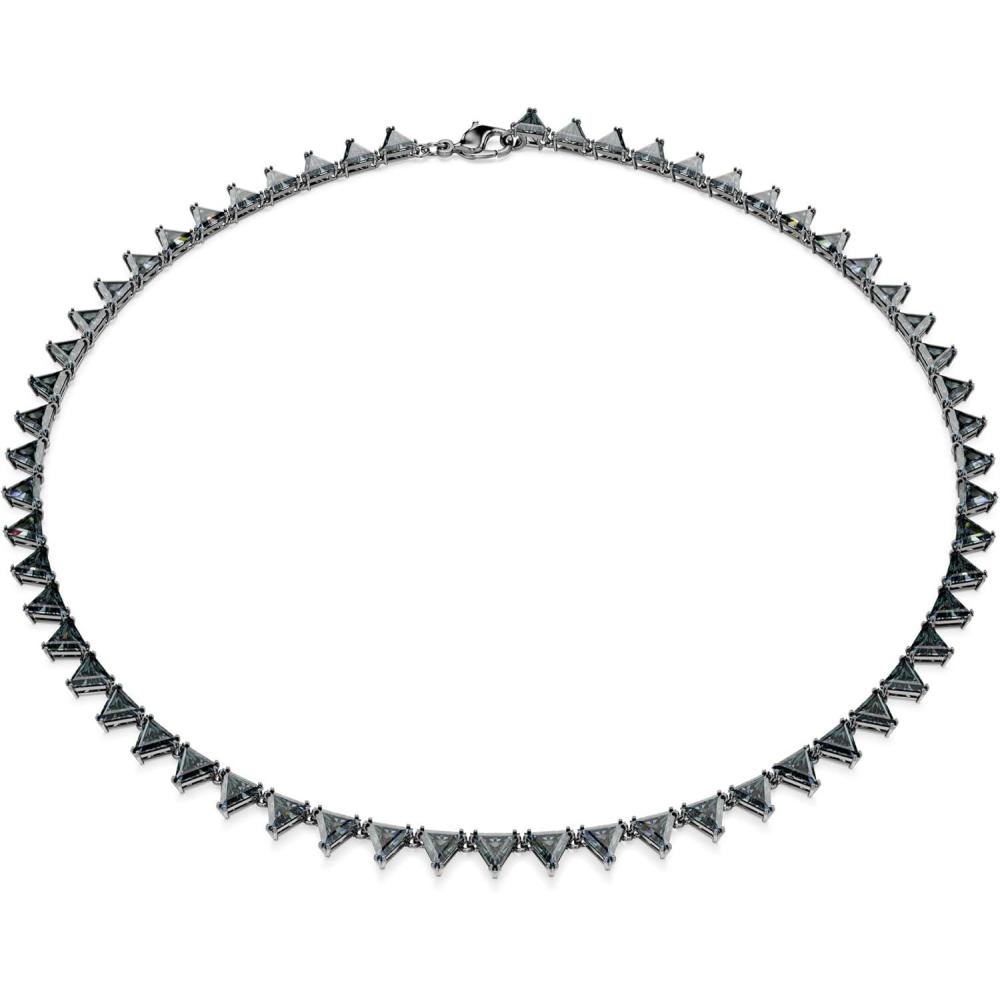 imageSwarovski Matrix Crystal Necklace Collection Pink Yellow and Clear CrystalsGray Crystals with Ruthenium Finish