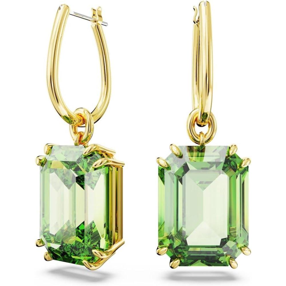 imageSwarovski Millenia Jewelry Collection Green Octagon Cut CrystalsEarrings