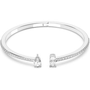 Swarovski Attract Cuff Bracelet Jewelry Collection, Rhodium Tone Finish, Clear Crystals(Medium)