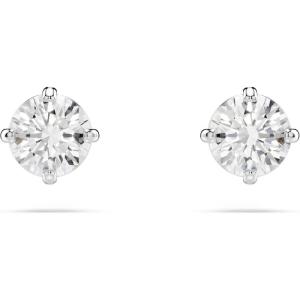 Swarovski Attract Earrings Jewelry Collection, Clear Crystals(Round Rhodium)