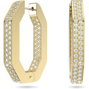 Swarovski Dextera Hoop Earrings with White Swarovski Crystals in Pavé on Rose Gold-Tone Plated Setting, Part of the Swarovski Dextera Collection