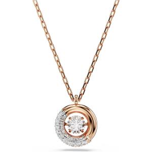 Swarovski Dextera Pendant, Round Cut, Clear, Rose Gold-Tone Finished