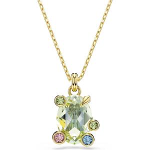 Swarovski Gema Pendant, Mixed cuts, Multicolored, Gold-Tone Finish