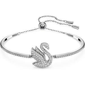 Swarovski Iconic Swan Crystal Necklace, Earrings, Bracelet Jewelry Collection, Clear Crystals on a Rhodium Tone Finish(Bracelet)