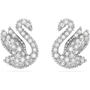 Swarovski Iconic Swan Crystal Necklace, Earrings, Bracelet Jewelry Collection, Clear Crystals on a Rhodium Tone Finish(Stud Earrings)