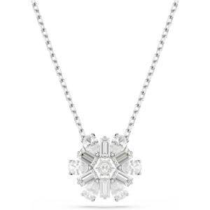 Swarovski Idyllia Pendant, Mixed Cuts, Snowflake, Clear, Rhodium Finished