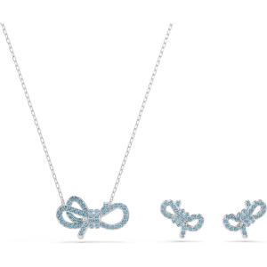 Swarovski Lifelong Bow set, Bow, Blue, Rhodium Finish